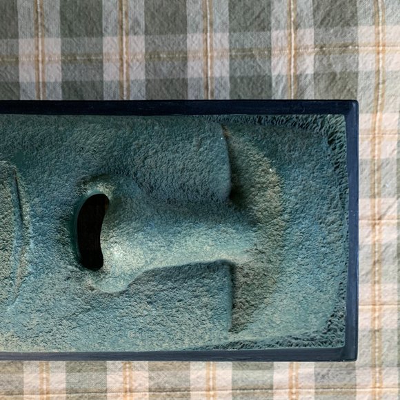 VTG Easter Island Moai Head Tissue Box Cover Polynesian Green Resin Retro Tiki - Picture 6 of 12